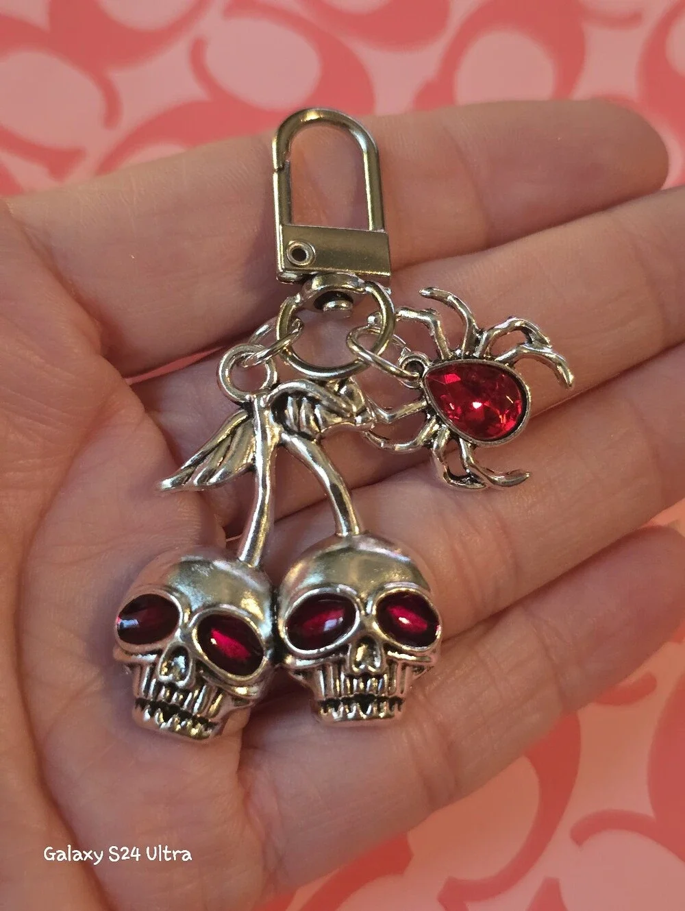 Skulls & Spider Bag Charm/keychain NEW